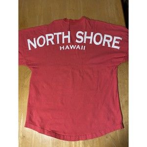 Spirit Jersey North Shore Hawaii XS shirt oversized coral puffy letter 19pit2pit